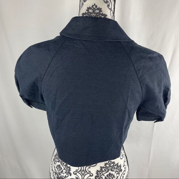 Theory Claude Cropped Linen Silk Jacket - Picture 3 of 9